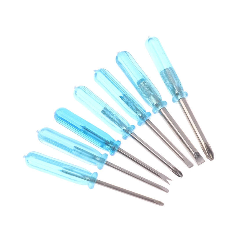 10Pcs Mini Screwdriver Blue Handle Mini Phillips Screwdriver Set Cross/Horizontal Head Precision Repair Tools Electronics Tools