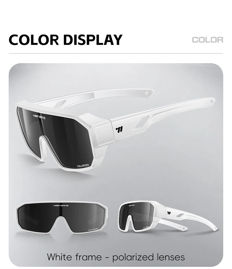 WEST BIKING Herren Großrahmige HD-Radsportbrille Kratzfeste Leichte 2-in-1 PC-Linse Lauf- und Fahrradzubehör – Detail 14