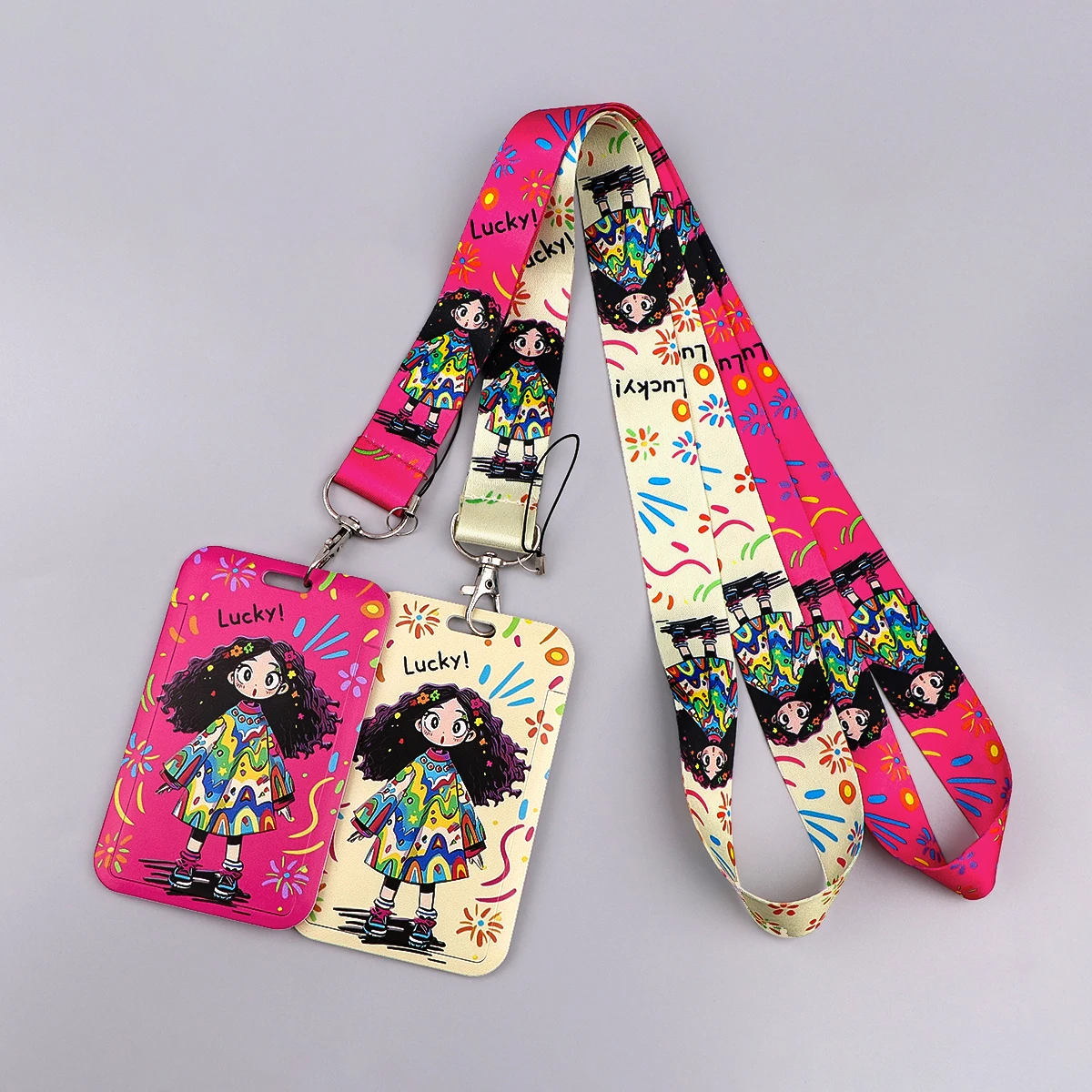 

Lovely Girl Lanyards for Keys Neck Strap ID Card Gym Cell Phone USB Badge Holder Hanging Rope Keychain Accessories