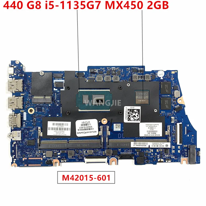 

For HP K12 PB 440 G8 i5-1135G7 Laptop Motherboard M42015-601 M42015-001 DAX8QAMB8D0 SPS-MB DSC MX450 2GB i5-1135G7 WIN