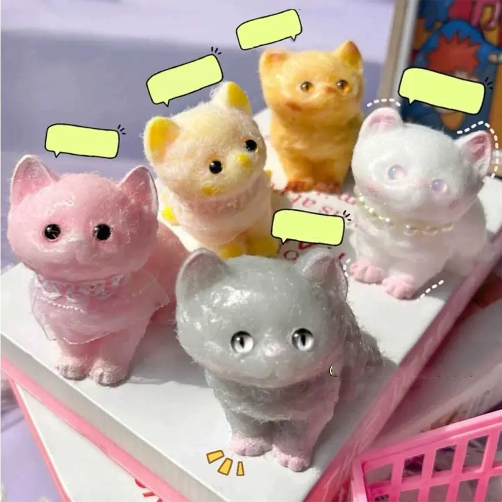 Cute Plush Cat Squeeze Toy TPR Sensory Toy Cartoon Fidget Toy 3D Fidget Toy Pinch Decompression Toy Practical Jokes