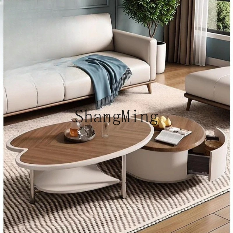 

FG light luxury coffee table modern small apartment minimalist home living room oval simple combination