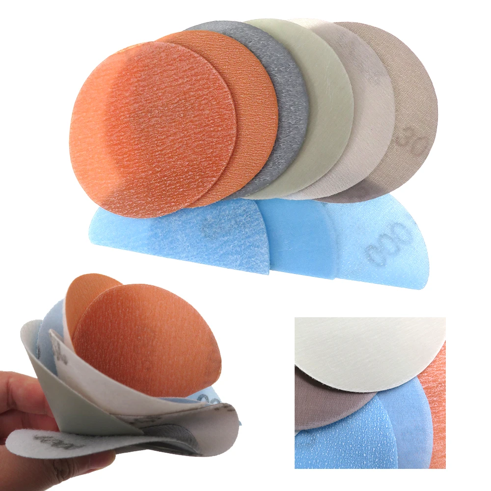 3 Polegada reunindo o disco de lixamento macio superfine 75mm molhou a lixa seca 600- 5000 grits para o polimento automotivo da lixadeira do polidor do carro
