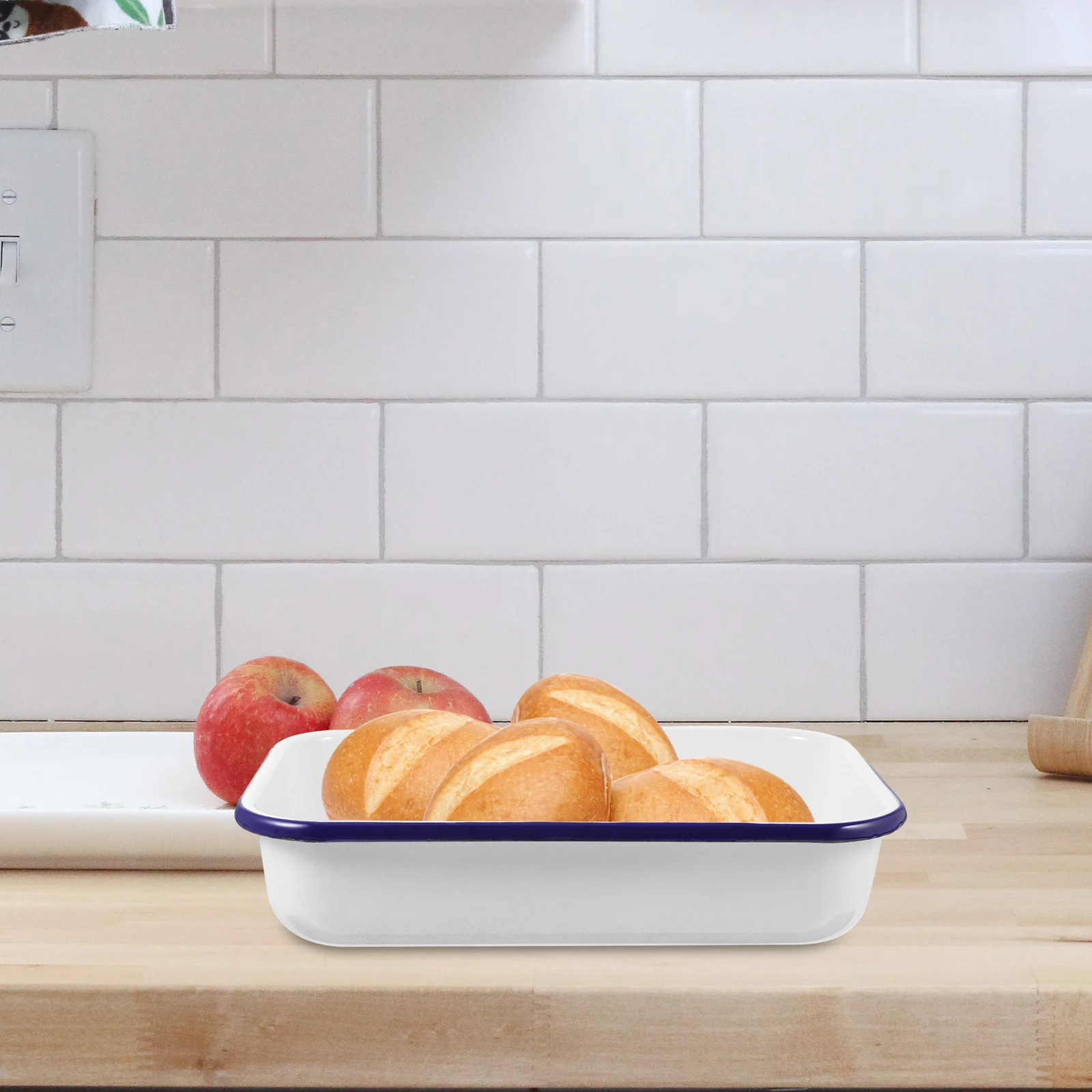 

Bakeware Roaster Baking Pan Stainless Material Rectangular Enameled Tray Cooking Utensils