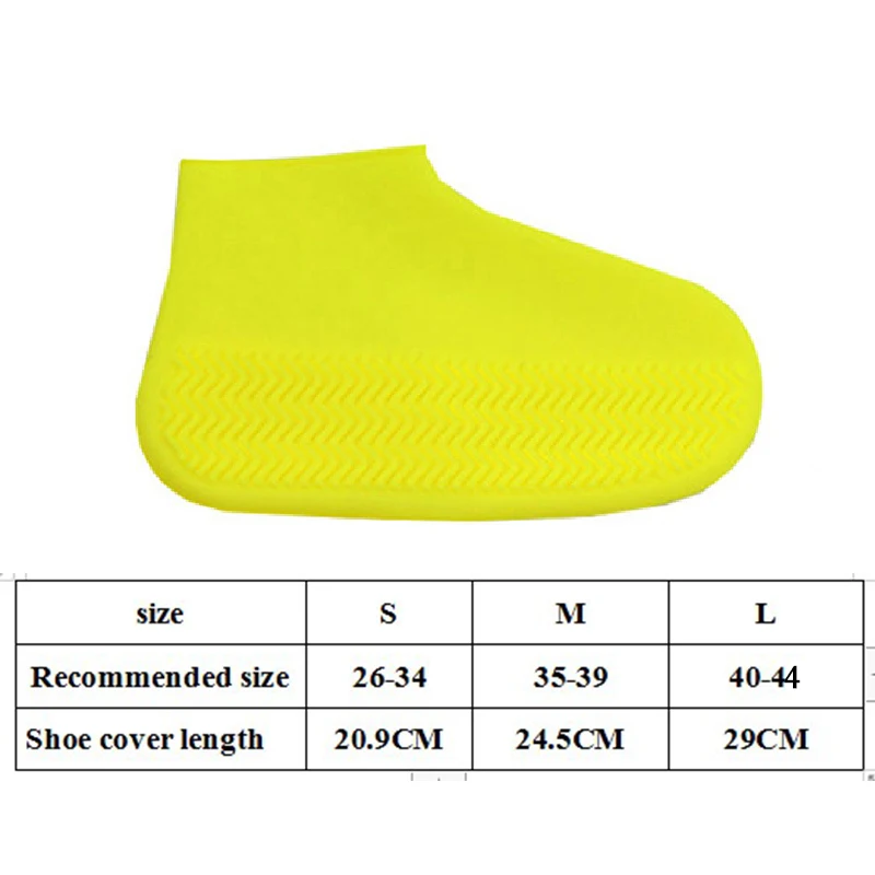 1 Pair Waterproof Rain Shoes Cover Reusable Rain Footwear Protector Slip-Resistant Rubber Rain Boots for Woman Shoes Accessories