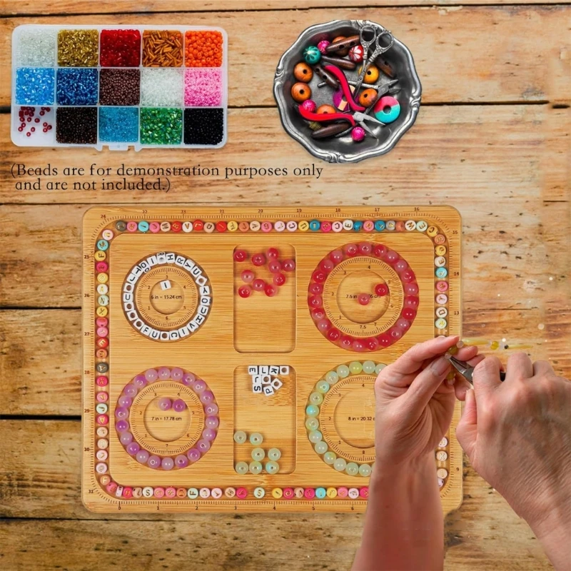 Adjustable Bead Plate DIY Bracelet Necklace Beading Organizers Tray for Crafters