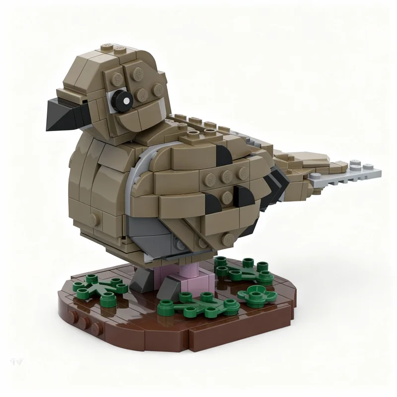 329pcs MOC Mourning Dove Model Building Blocks Toy Construction Christmas Gift Collection Craft Display Assemble Brick 3D DIY