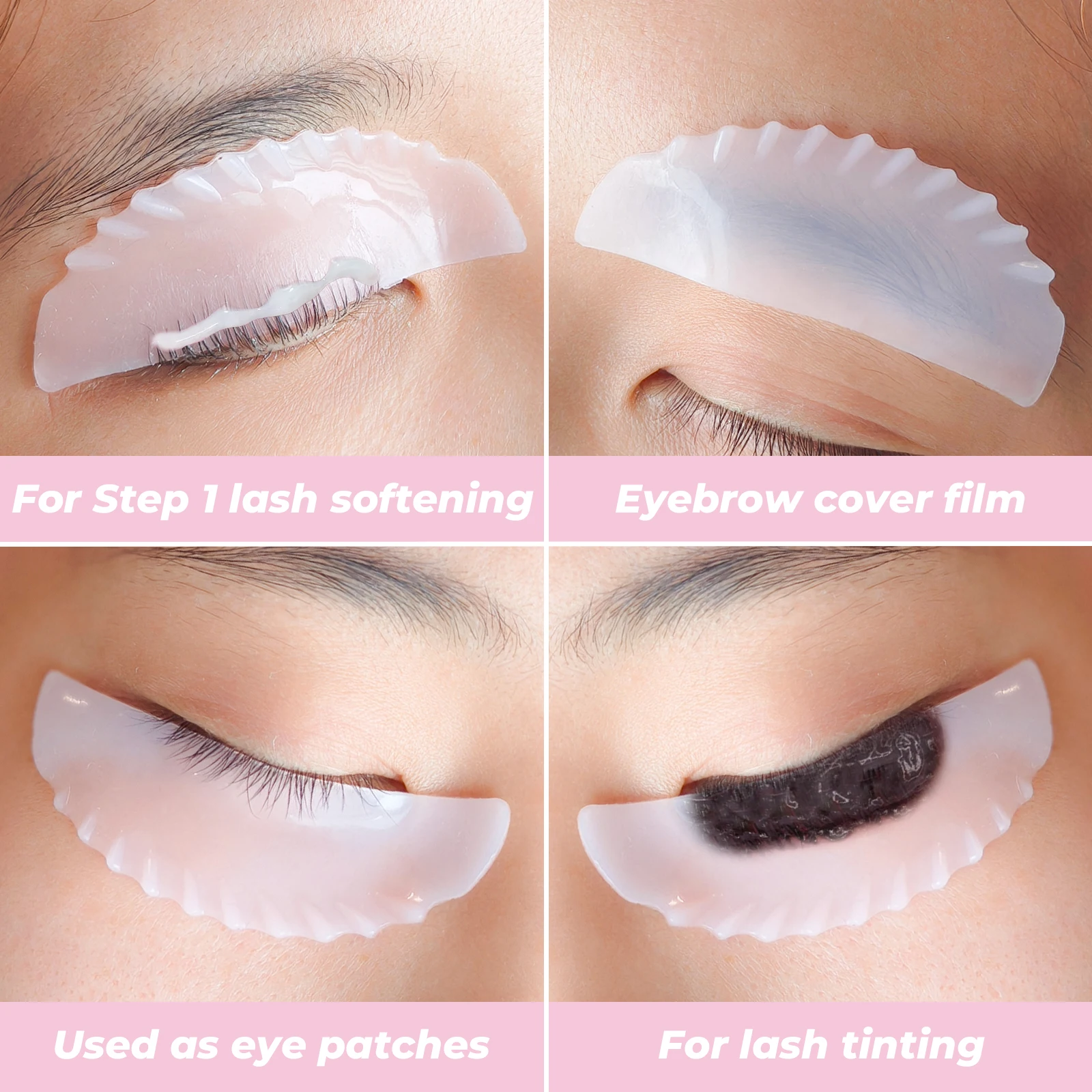Lomansa New 2Pcs Flat Shield Silicone Eyelash Perming Rod Lash Lift Ribbon Lash Softening Pads Eyelash Curling Iron Makeup Tool - view 6