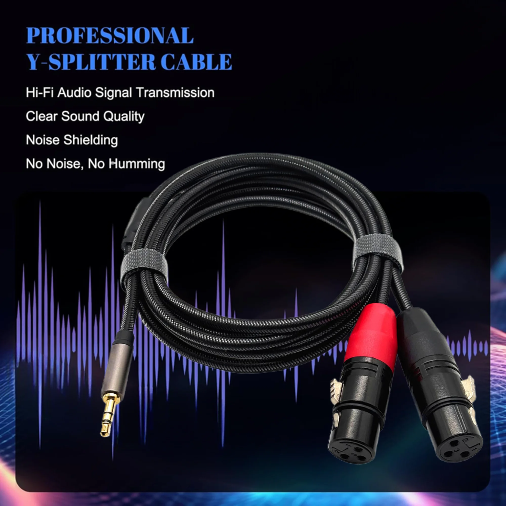 3,5-mm-Klinkenstecker auf XLR-Audiokabel, TRS-Stereo-Stecker auf Buchse, Dual-XLR-Splitter für Mischpulte, Lautsprecher und Verstärker – Detail 10