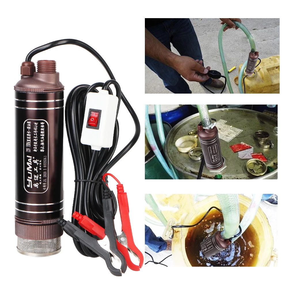 

150 Вт насосы для заправки грузовиков, насос для дизельной воды, 45 л/мин, наполнитель, автомобильный топливный масляный насос, погружные насосы, 12 В, 14/19/25 мм, адаптер для сопел