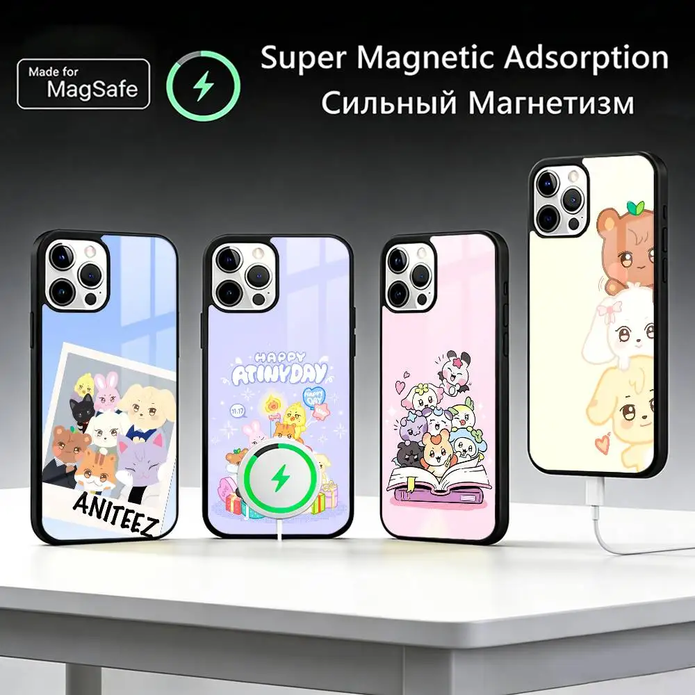 

Cute A-ANITEEZ Phone Case For iPhone17,16,15,14,13,12,11 Plus,Pro Max For Magsafe Wireless Charging