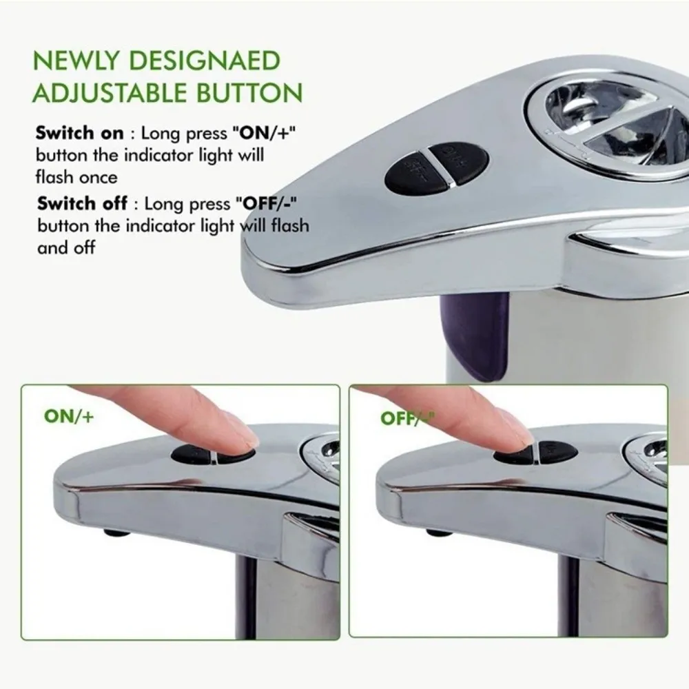 

Touchless Smart Induction Soap Dispenser Stainless Steel Large Capacity Automatic Soap Dispenser Sensor Technology