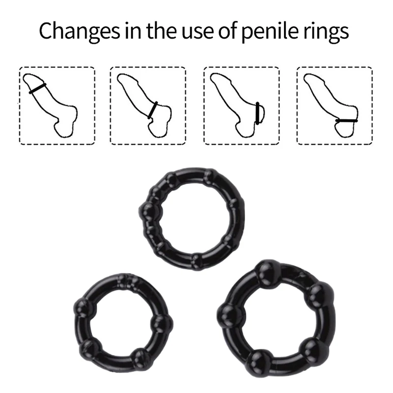 3 sztuk/zestaw Dots Penis Ring wielokrotnego użytku związany opóźnienie Cock Ring rękawem rozszerzenie prezerwatywy dorosłych Sex produkt zabawki