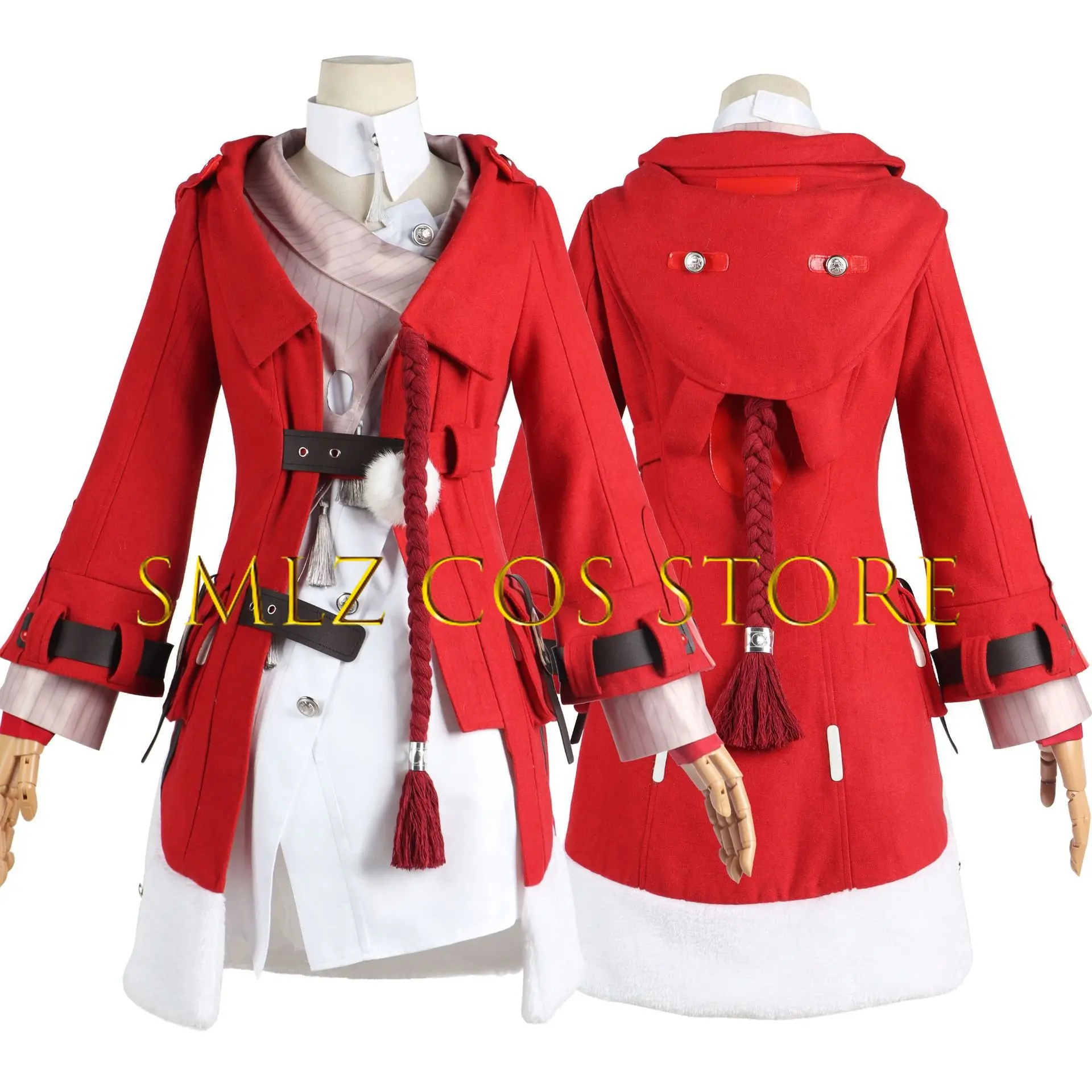 Uniforme de Cosplay de Jeu Clara pour Fille, Costume de Honkai Star Rail, Manteau Rouge, Chapeau, Perruque