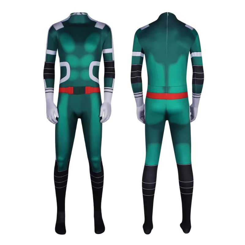 Anime My Hero Academia Izuku Midoriya Cosplay Costume Boku No Hero Academy Deku Print Jumpsuit Boy Men Superhero Zentai Bodysuit view 6
