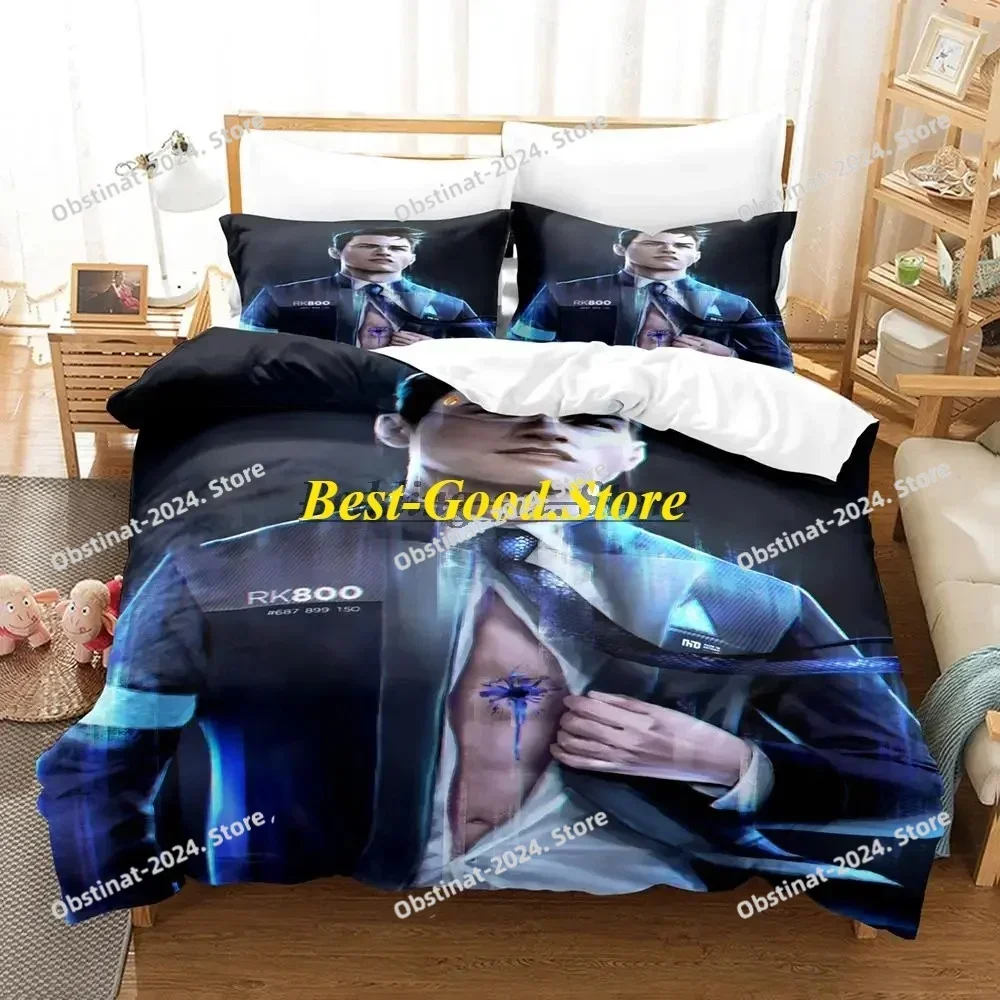 Detroit become human Bedding Set Single Twin Full Queen King Size Bed Set Aldult Kid Bedroom Duvetcover Sets Game Bed Sheet Set