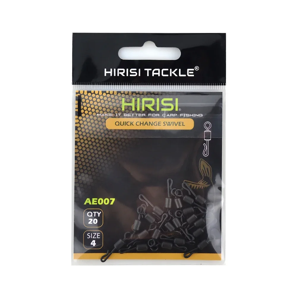 Hirisi 20 piece Carp Fishing Swivels Quick Change Stainless Steel for Carp Fishing Rig Fishing Accessories Terminal Tackle AE007