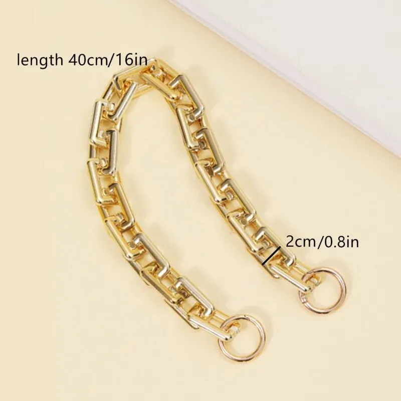 Versatile Women Bag Chain Strap Wide Chain Golden Luxury Fashion Bag Accessories Fashion Chain Bag