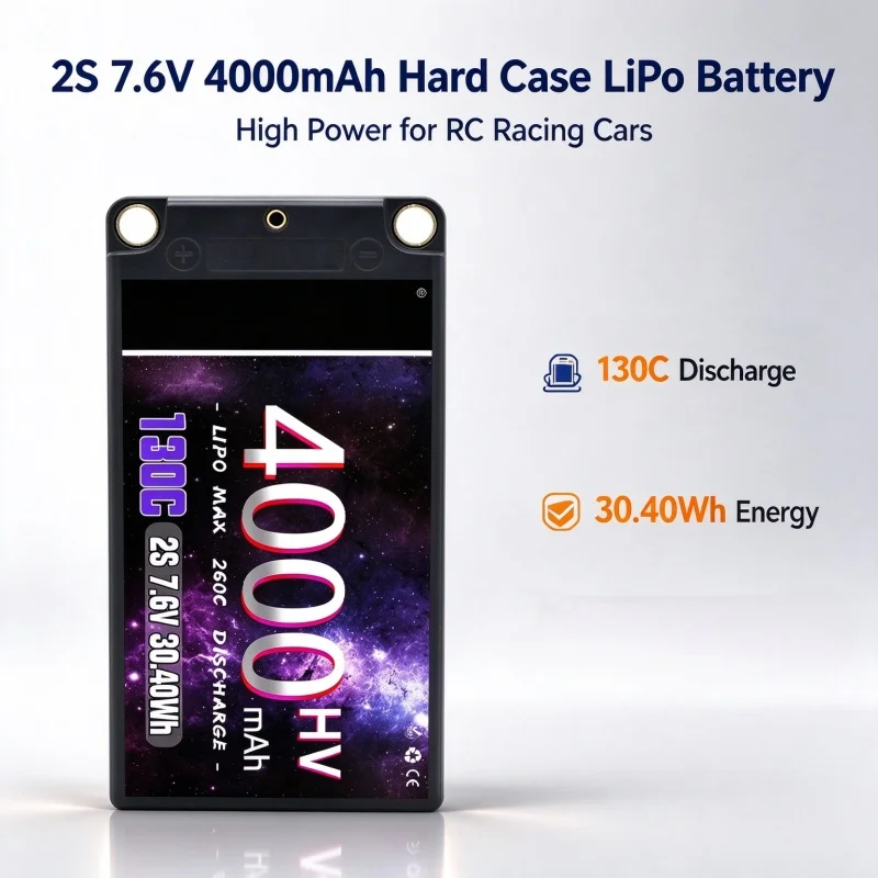 2S 7.6V 4000MAH Suitable for Remote Control Racing Hard Case Lithium Battery Long Lasting Battery Life
