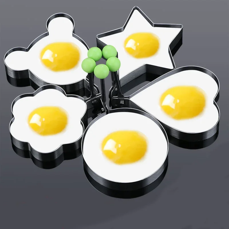 Stainless Steel 5 Style Fried Egg Pancake Shaper Omelette Mold Mould Frying Egg Cooking Tools Kitchen Accessories Gadget Rings