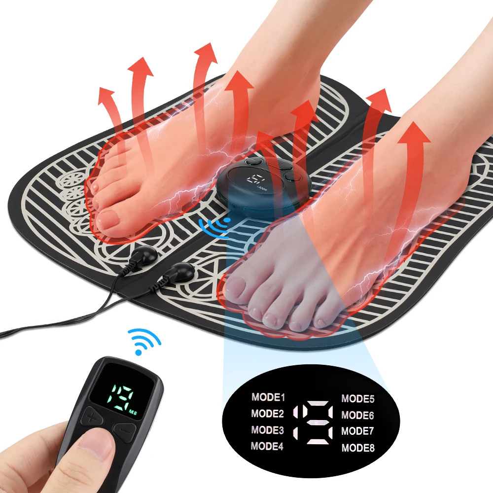 EMS Foot Massager para Alívio da Dor, Massagem Acupuntura Pés Elétricos, Estimulação Muscular Do Pulso, Circulação Sanguínea, Fisioterapia Terapia