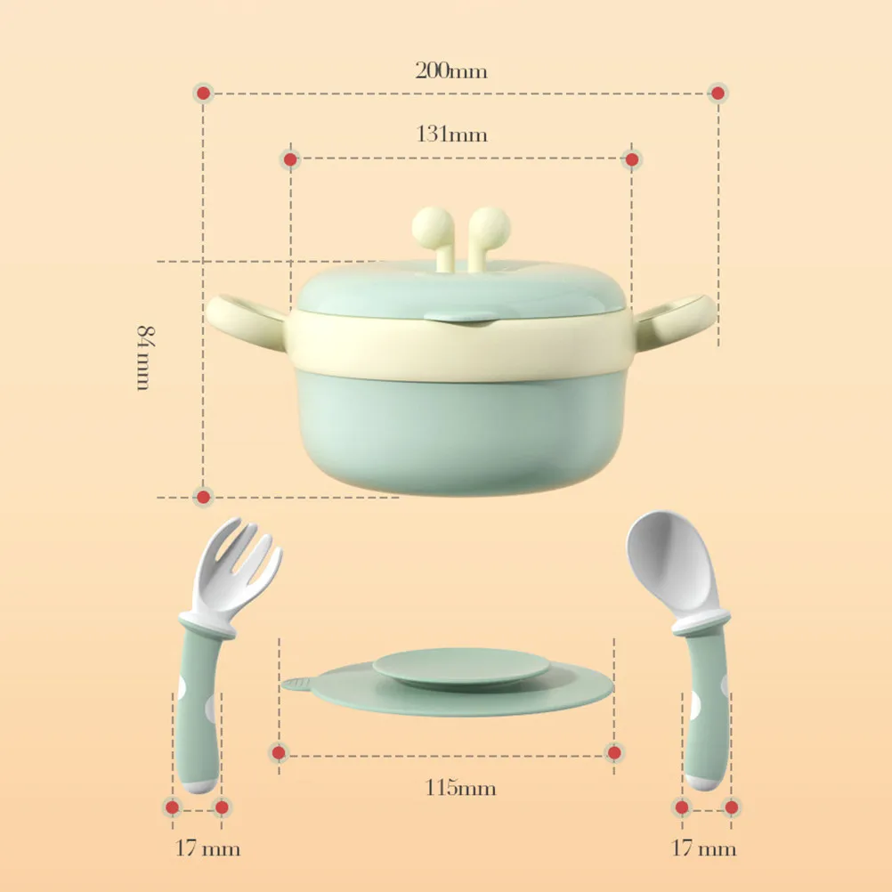 

Детская миска из нержавеющей стали на присоске с герметичной крышкой, портативная, легкая, с теплоизоляцией, для кормления детей и младенцев, безопасная