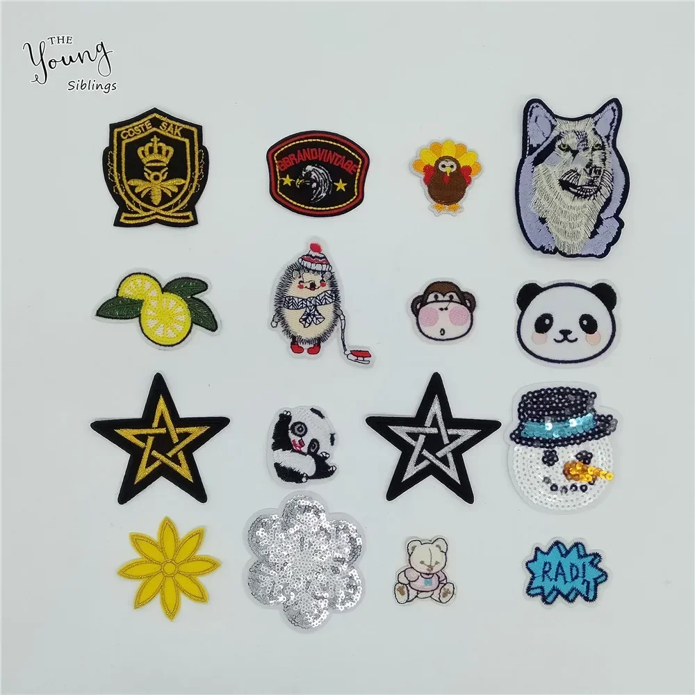 Embroidery Exquisite Cartoon Sequins Motifs Stickers Iron on patch DIY Hot melt adhesive Patch Clothing Badges Accessories