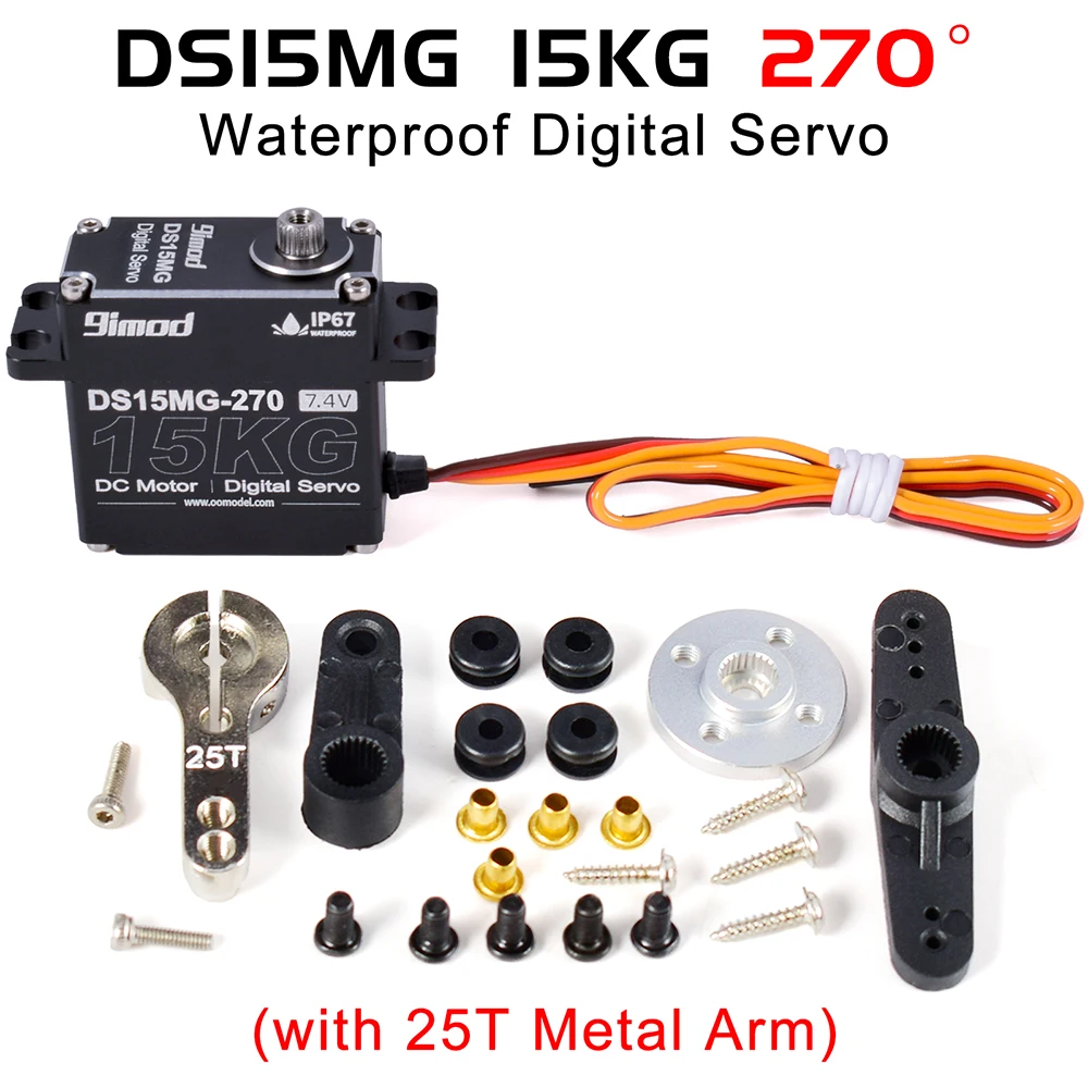 9imod Waterdichte Arduino Servo 35kg 25kg 20kg 15kg Volledige AL RC Stuurservo's Hoog Koppel Metal Gear Digitale Servo Voor 1/10 Auto