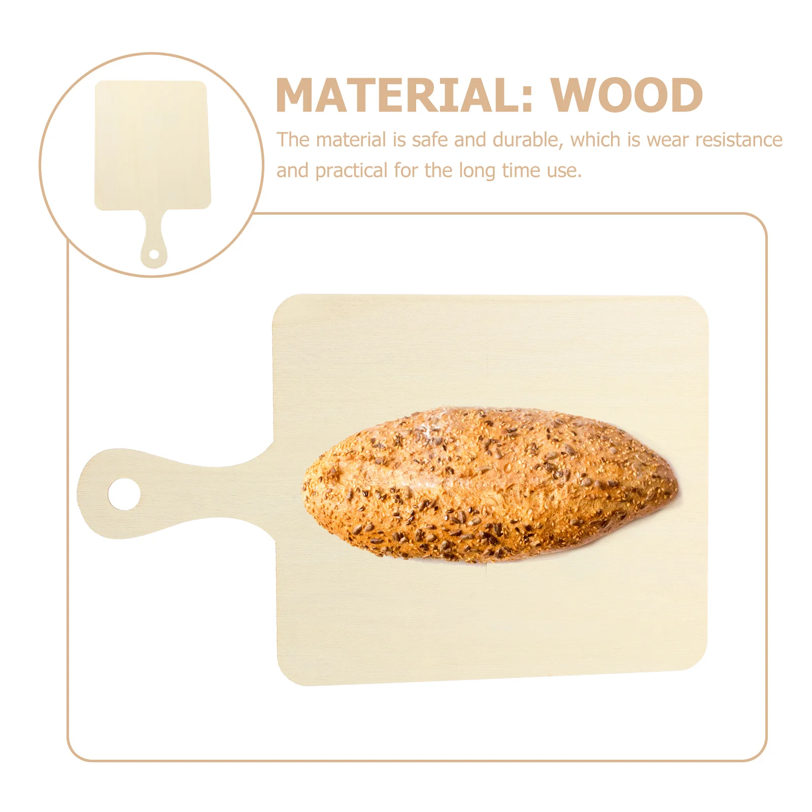 6 stuks mini houten snijplanken onvoltooide blanco doe-het-zelf kinderschilderplanken slijtvast veilig dienblad keuken