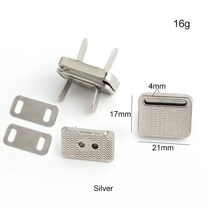 20-100pcs 21x17mm New Wholesale Prices Silver Top Quaility Rectangular Magnetic Button For Wallet DIY Bag Accessories