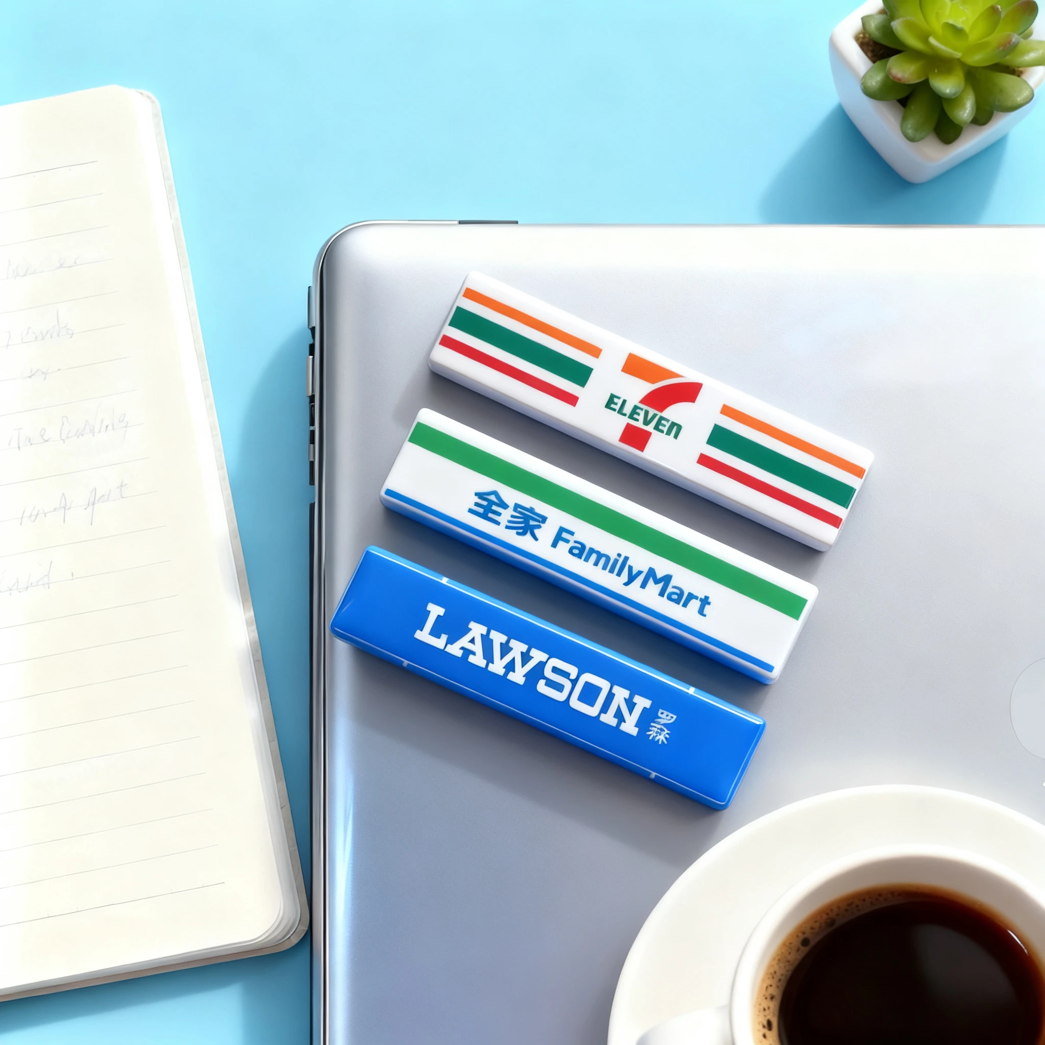 ملصق ثلاجة مضيئة من فاميلي مارت لوسون يعمل باللمس بمنفذ USB + مغناطيسي - ملصق متجر مريح لتزيين المنزل من EaseMart