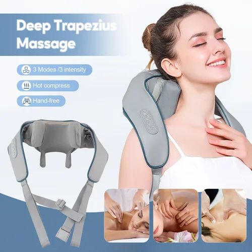 무선 Trapezius 목 등 마사지기, 전기 어깨 반죽 목도리, 경추 깊은 조직 이완 마사지 베개, 3 모델, 신제품 