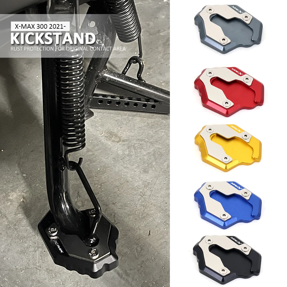 

New Motorcycle Kickstand Side Pad stand Enlarge Extension Foot Plate For Yamaha XMAX300 XMAX 300 X-MAX300 X-MAX 300 2021 2022