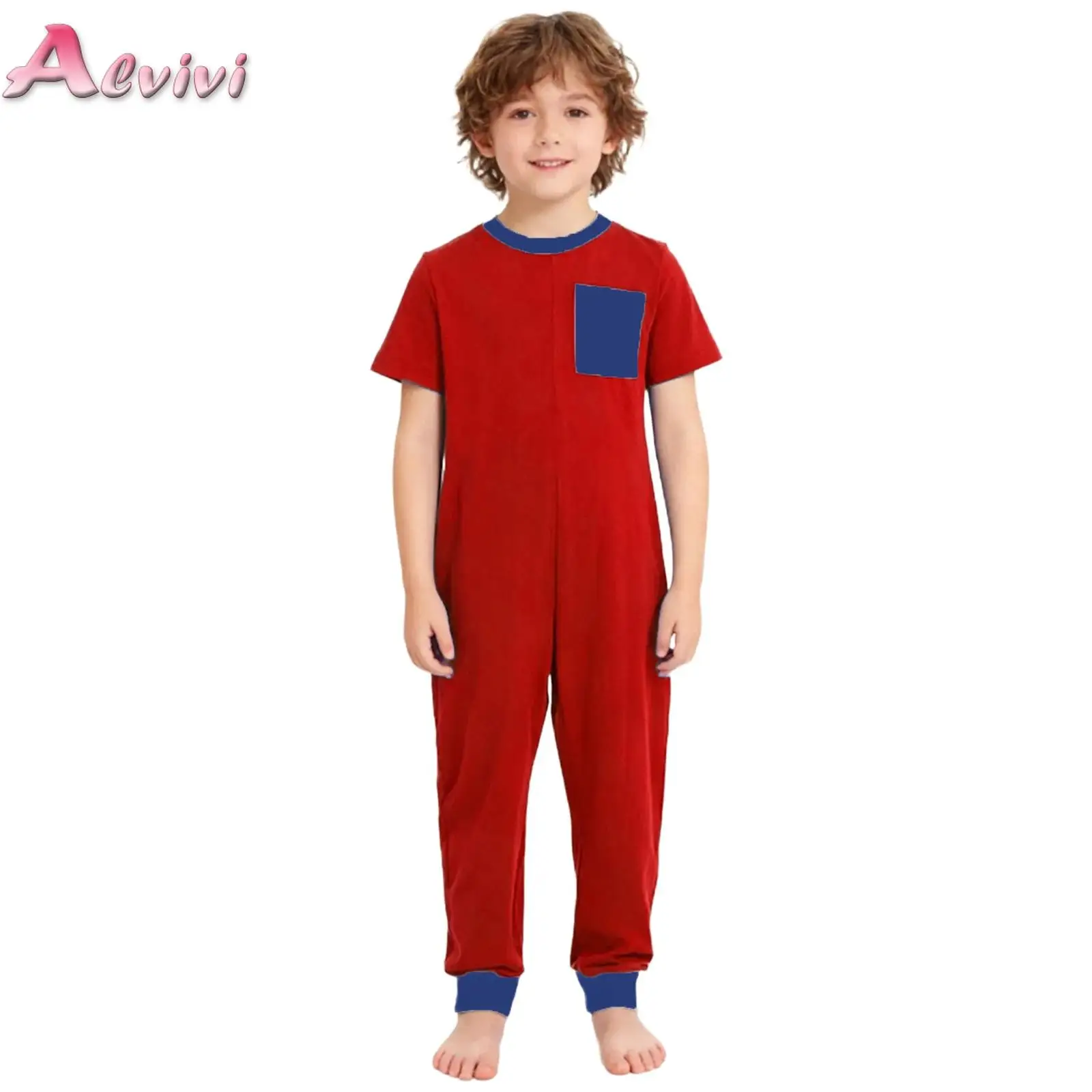 بدلة قفز للأطفال ذات الاحتياجات الخاصة، رقبة دائرية وأكمام طويلة وسحاب من قطعة واحدة، مثالية لارتداء الملابس طوال اليوم