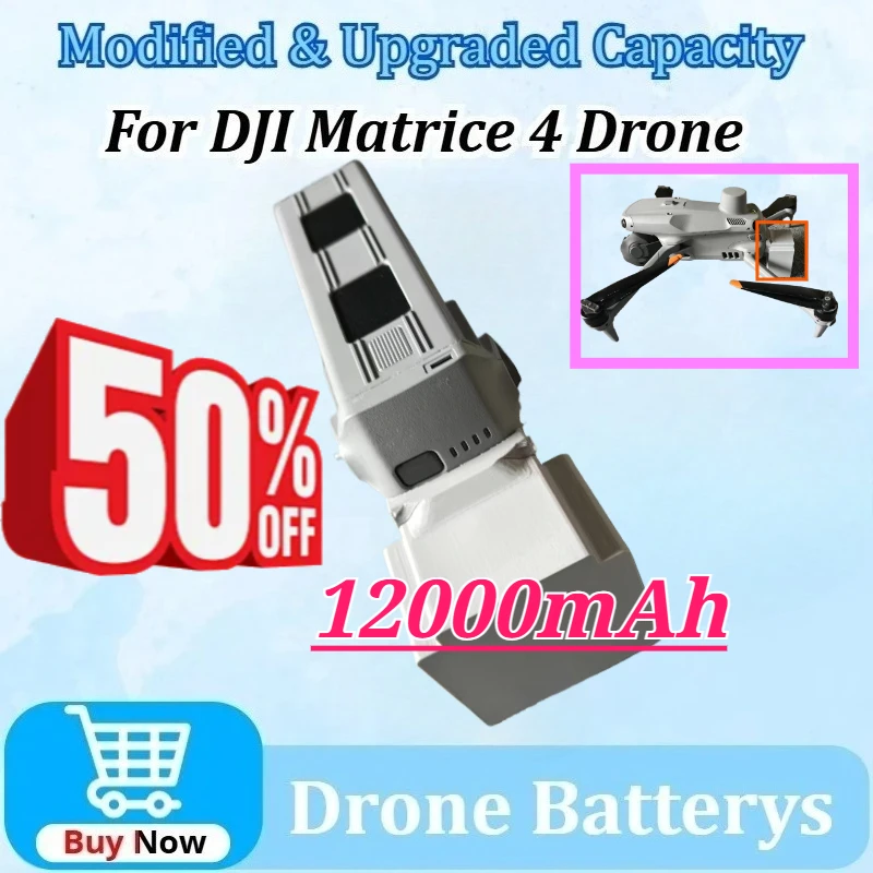 

12000mAh for DJI Matrice 4 Drone Batterys Provides Up To 51 Minutes of Flight Time Hover Time Modified New Upgraded Capacity