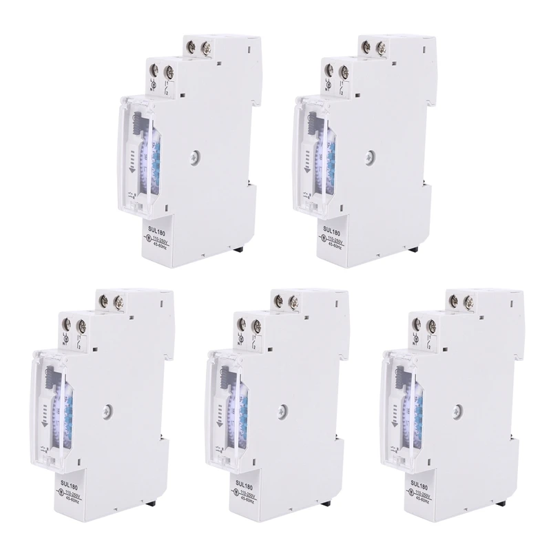 

5X SUL180A 15 Minutes Mechanical Timer 24 Hours Programmable Din Rail Timer Time Switch