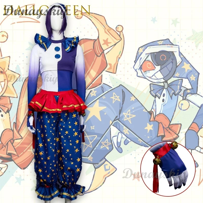 

AMoonDro Joker Halloween Cosplay Full Set With Makeup Wig Accessories Men Women Arkham Asylum Official Outfit