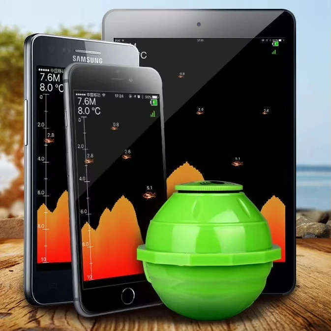 جهاز كشف السمك الذكي اللاسلكي المحمول في الهواء الطلق بطول 50 مترًا لمعدات الصيد الذكية التي تعمل بنظام IOS وAndroid