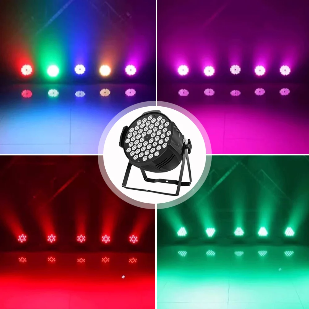 LED RGB 3W Full Color Par Lamp DMX512 Remote Control Stage Flat Par Lighting Performance Equipment Dyed Spotlight For Stage Show