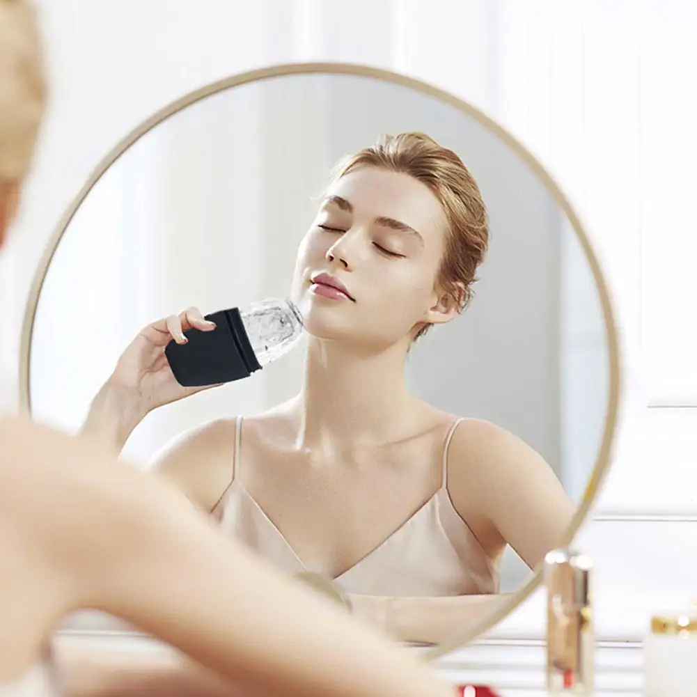 Dispositivo de belleza con rejilla de hielo, aplicador de piel reafirmante refrescante, herramienta de molde de hielo de silicona para ojos, rodillo de cuidado de masaje Facial G3H7