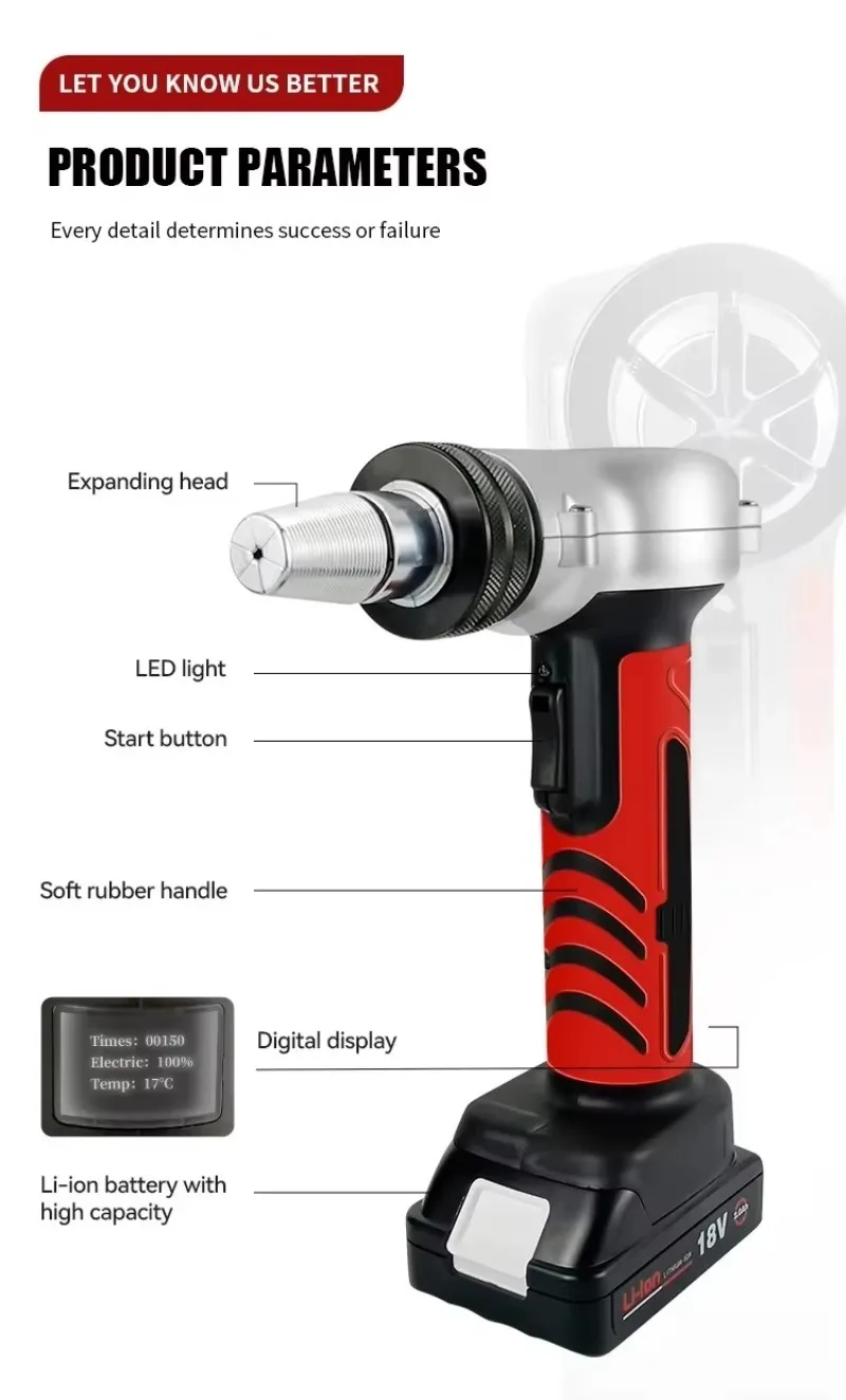 HL-1632 Copper Pipe Expansion Tool Pexa Pipe air Conditioner Installation New Tool Electric Pipe Expander 1/2