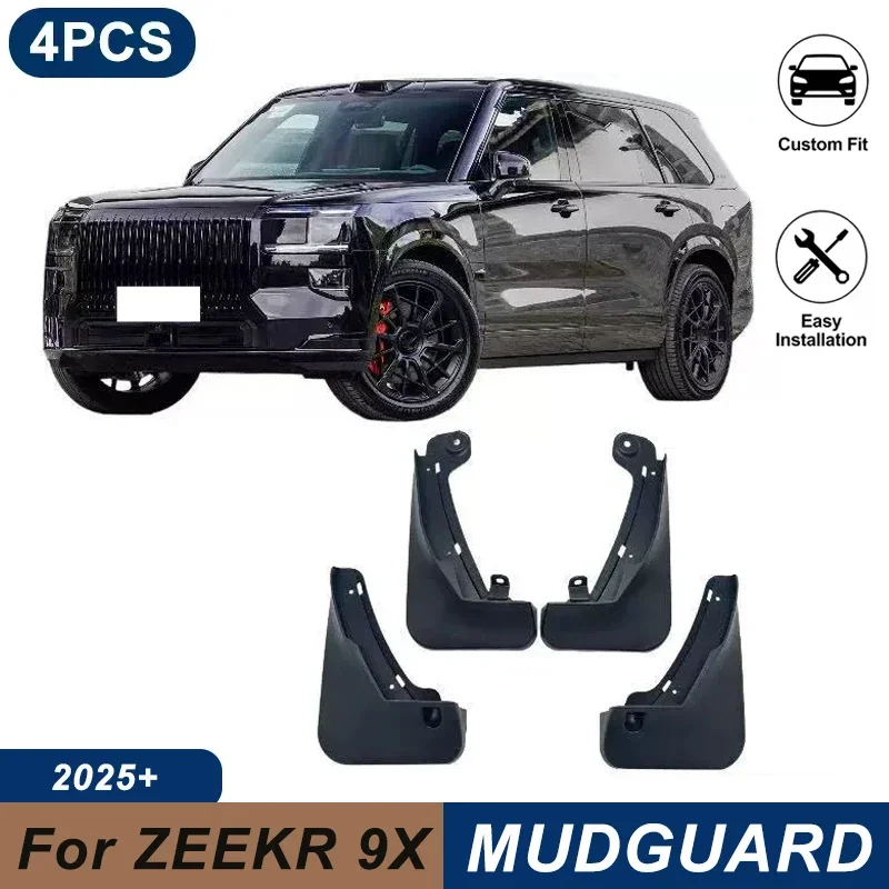 4PCS Car Mud Flaps For Zeekr 9X 2025+ Waterproof Anti-Splash Fender Mudguards Auto Exterior Accessories
