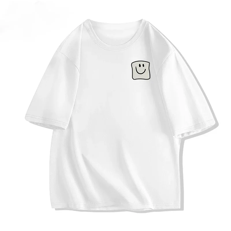 

Повседневная свободная футболка большого размера с коротким рукавом и принтом, модная женская футболка с цветочным узором и круглым вырезом, обычная футболка для отдыха на выходных