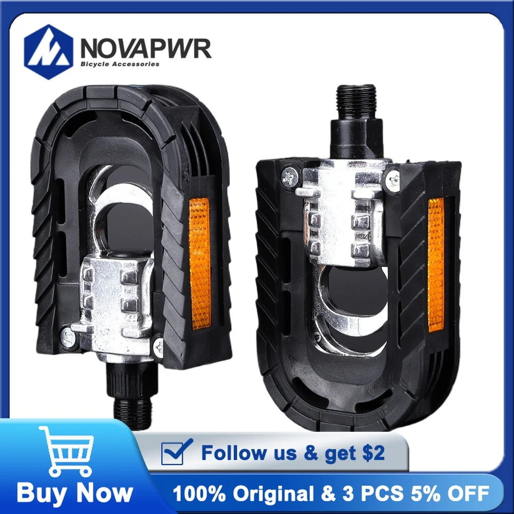 

Bicycle Folding Pedals with Safety Reflective Sheet Bicycle Flat Pedals Non-Slip Cycling Sports Pedals for E-Bike MTB Bikes