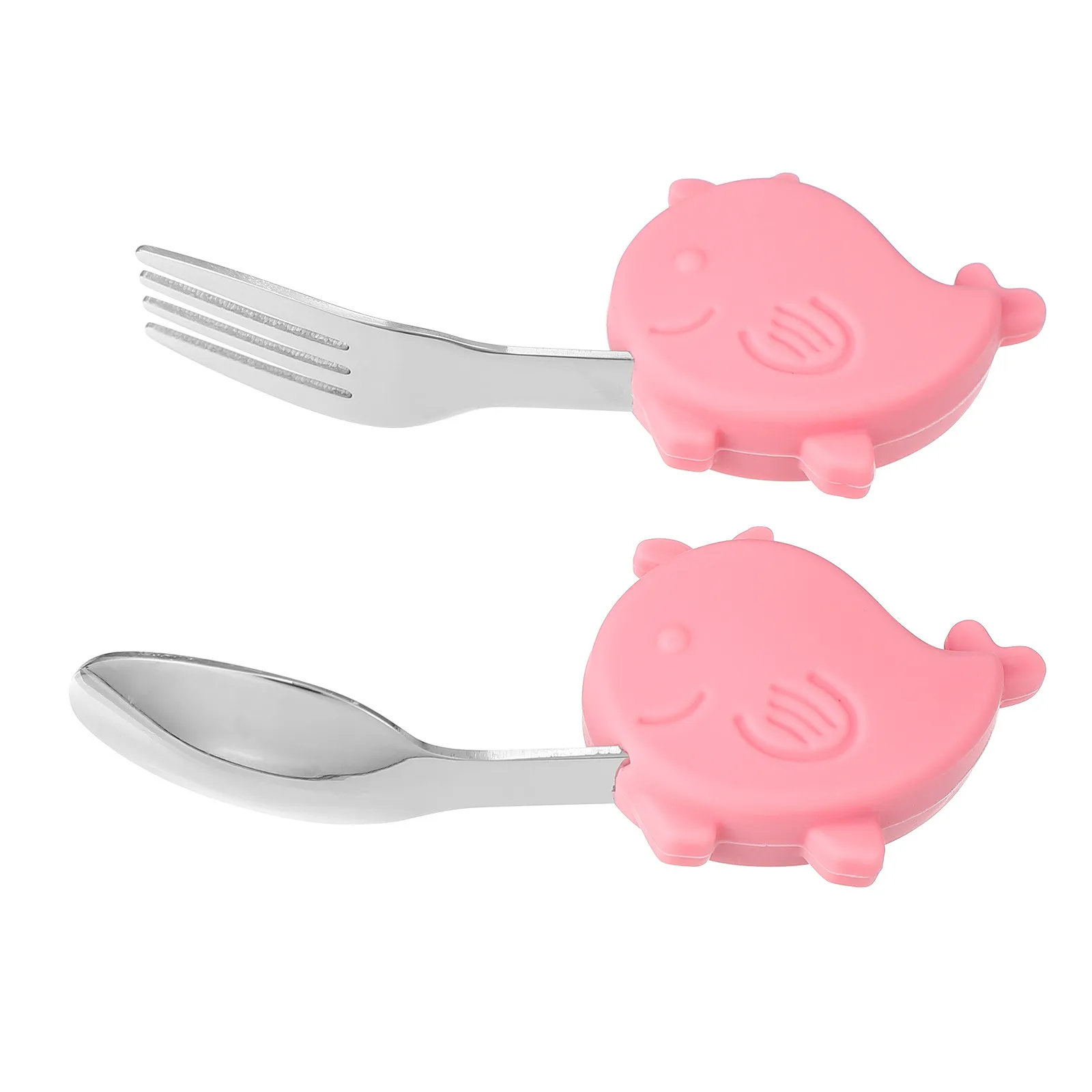 

1Set Baby Spoon Fork Set Deform Resistant Easy Carry Baby Essential Fork Spoon Kids Cutlery Toddler Forks Toddler Utensils