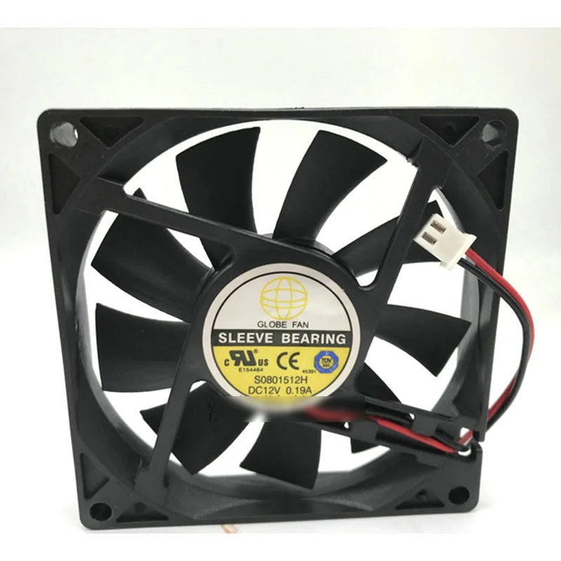 

M New GLOBE FAN S0801512H DC12V 0.19A 2-wire silent cooling fan#QW