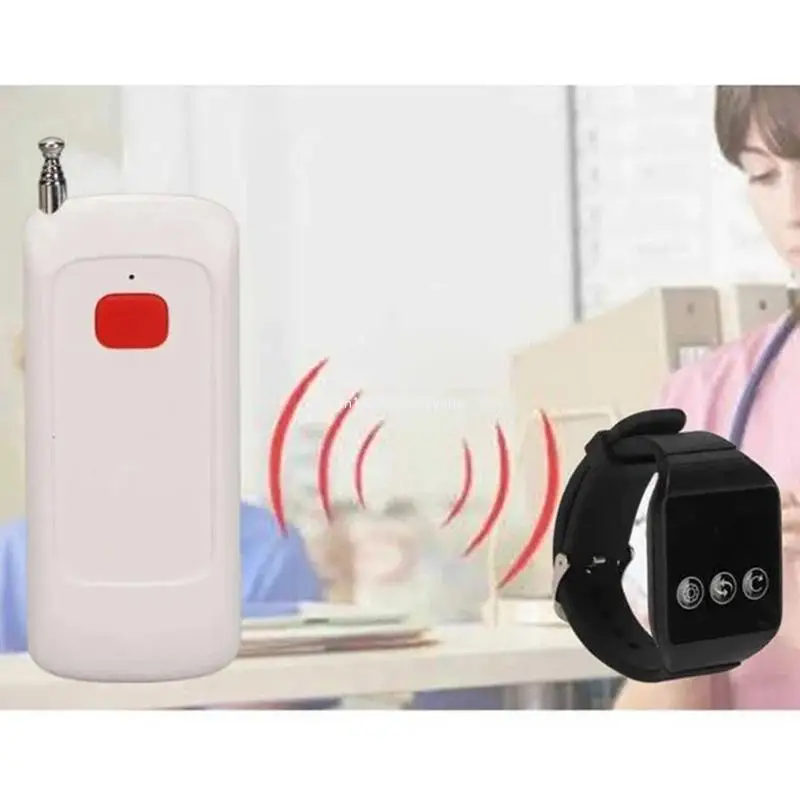 Waterproof Wireless Elderly Call Button Watch Alarm Caregiver Pager for Nursing Dropship