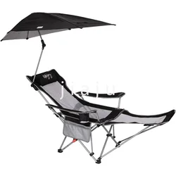 2-in-1 Reclining Camping Chair with Removable Umbrella Lightweight Folding Camping Chair,Beach Chairs