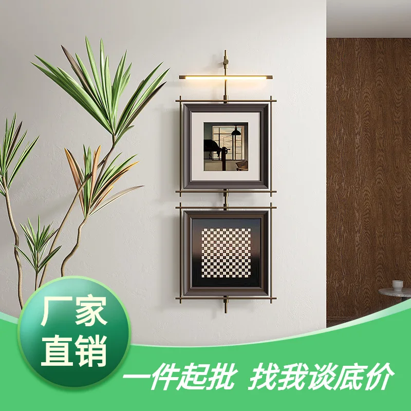 

Modern style retro simple decorative wall lamp wall hanging metal pole sales office entrance background wall antique decorative
