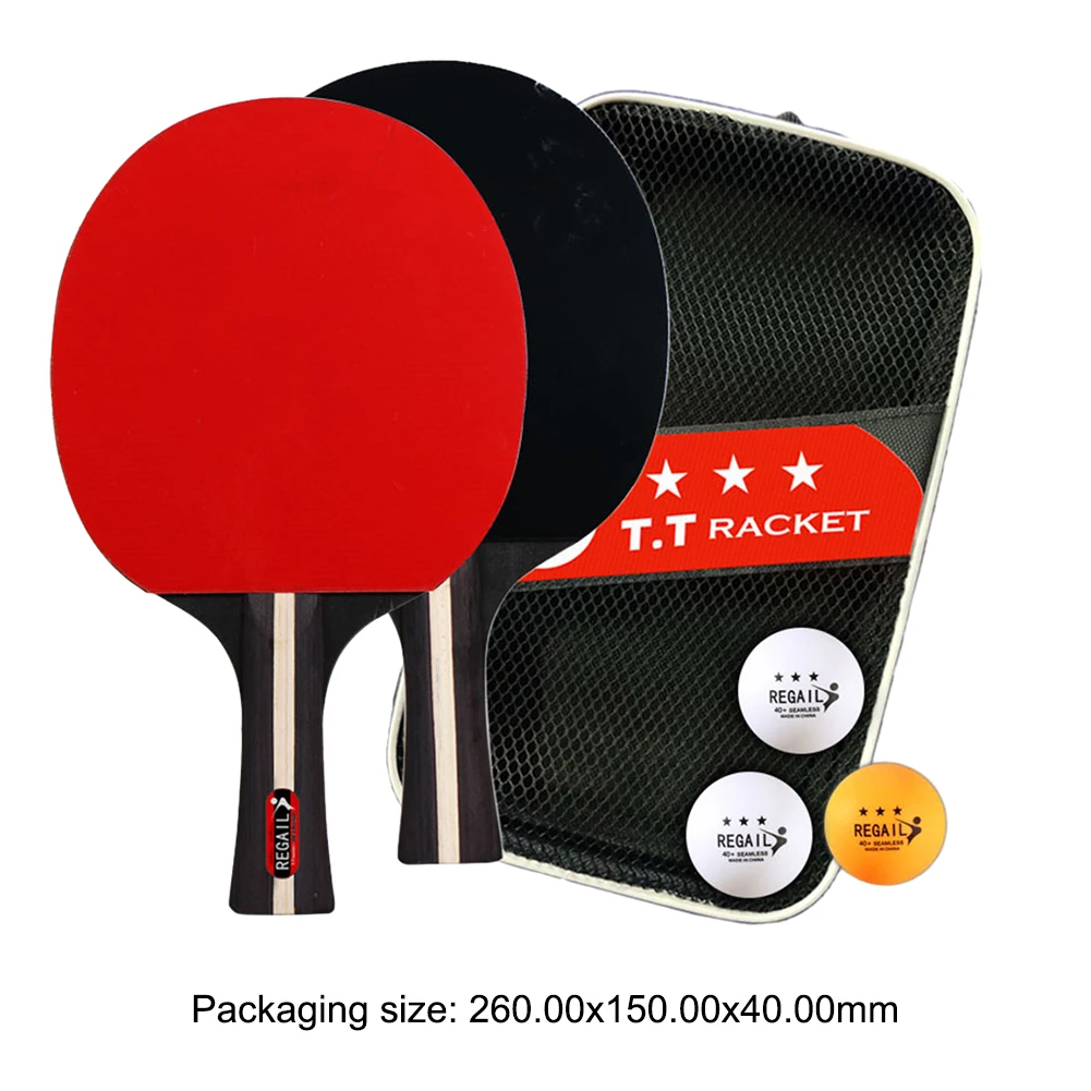 Ping Pong Racket 2 Rackets & 3 Balls Ping Pong Paddles Set Professional 2 Player Ping Pong Set with Bag for Advanced Training